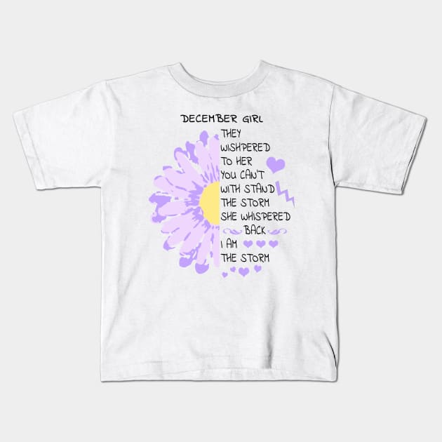 flower for december girl Kids T-Shirt by peaty